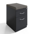 Hirsh 20 Inch Deep Mobile Pedestal File 2 Drawer Box File With Arch Pull And Seat Cushion Charcoal Chinchilla