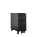 Hirsh 20 Inch Deep Mobile Zip Pedestal 2 Drawer Box File With Full Width Pull Black