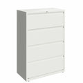 Hirsh 36 In Wide Hl10000 Series 4 Drawer Lateral File Cabinet White