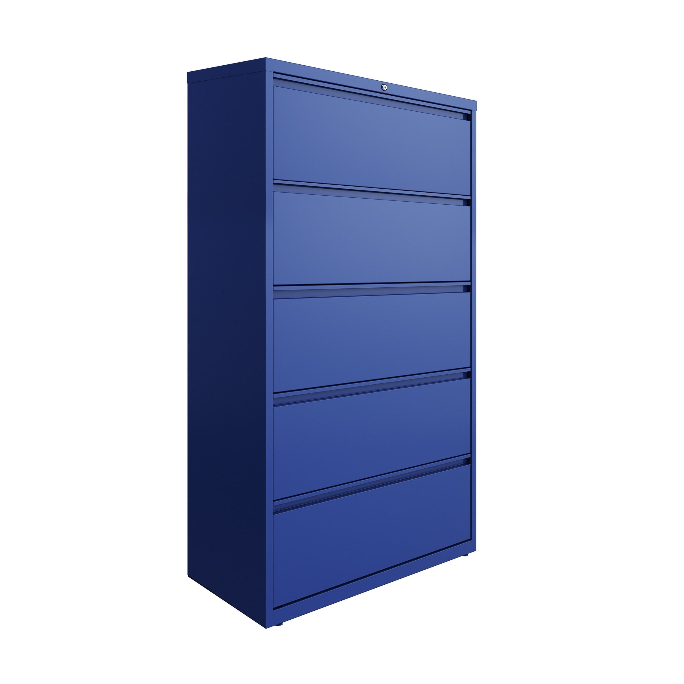 Hirsh 36 In Wide Hl10000 Series 5 Drawer Lateral File Cabinet With Posting Shelf And Roll Out Binder Storage White