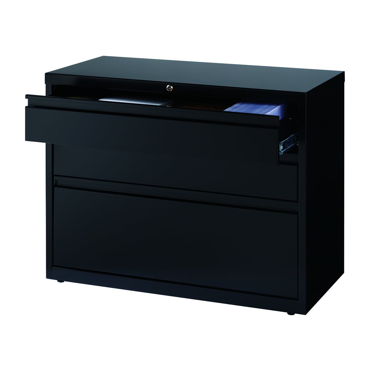 Hirsh Commercial 36 Wide 3 Drawer Lateral Storage File Cabinet Black