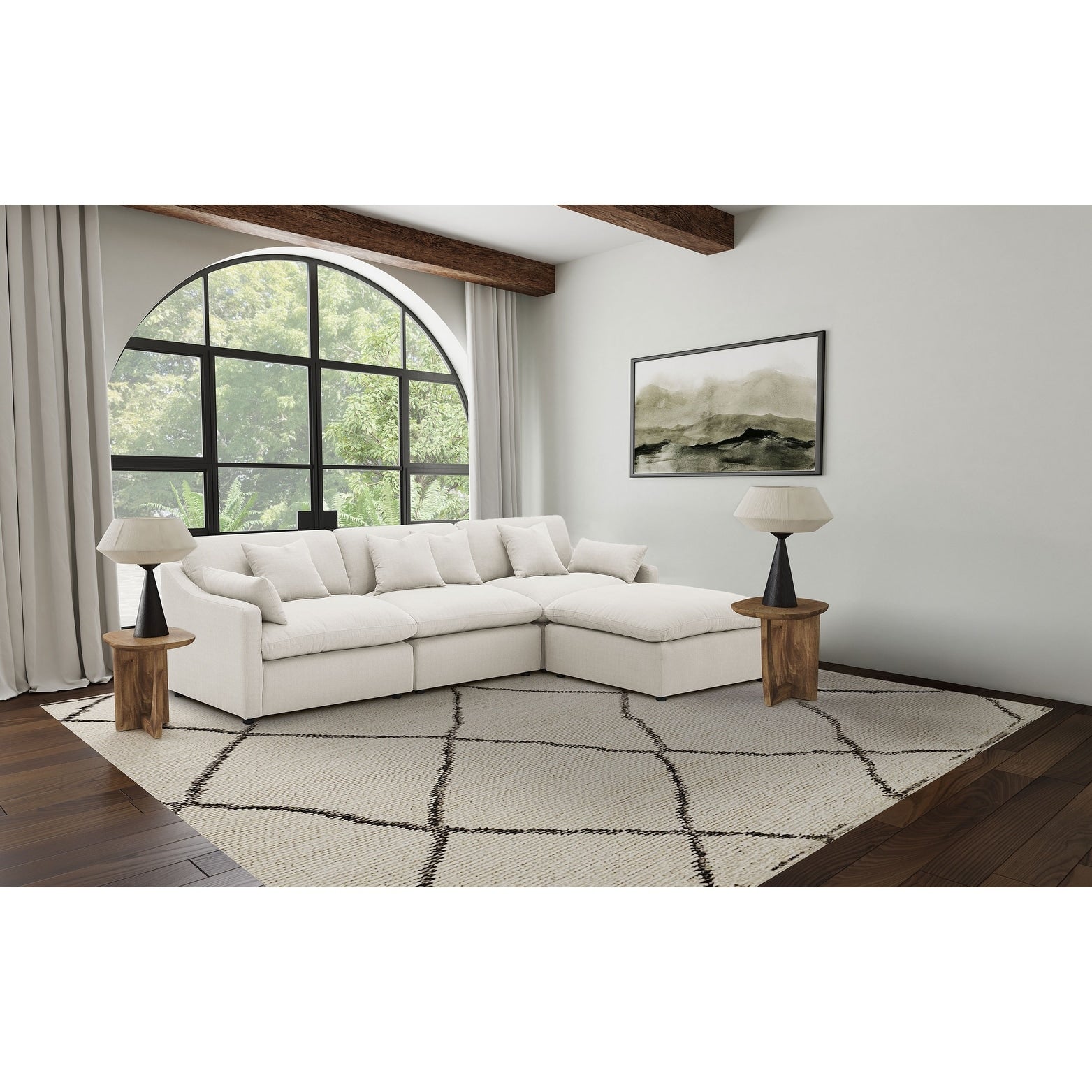 Hobson 4 Piece Upholstered Modular Sectional Sofa