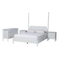 Hoffman 4 Piece Scalloped Bedroom Set Farmhouse Bed Frame With Matching Dresser Chest And Nightstand