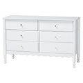 Hoffman Dresser 6 Drawer Horizontal Storage Cabinet With Scalloped Apron And Turned Legs For Bedroom