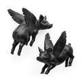 Mercana Hogbadi Ii Black Resin Flying Pigs Wall Decor Set Of 2
