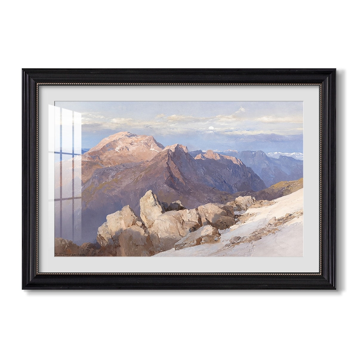 Hoher Goll From 1919 Edward Theodore Compton Custom Framed Print