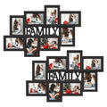 Holaura Family 8 Opening Family Picture Frames Collage Wall Decor For 4X6 Pictures Blacke