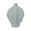 Holcomb Vase Round Ecomix Waved Ripple Silhouette Matte Sculptural Finish Decorative Only Light Blue