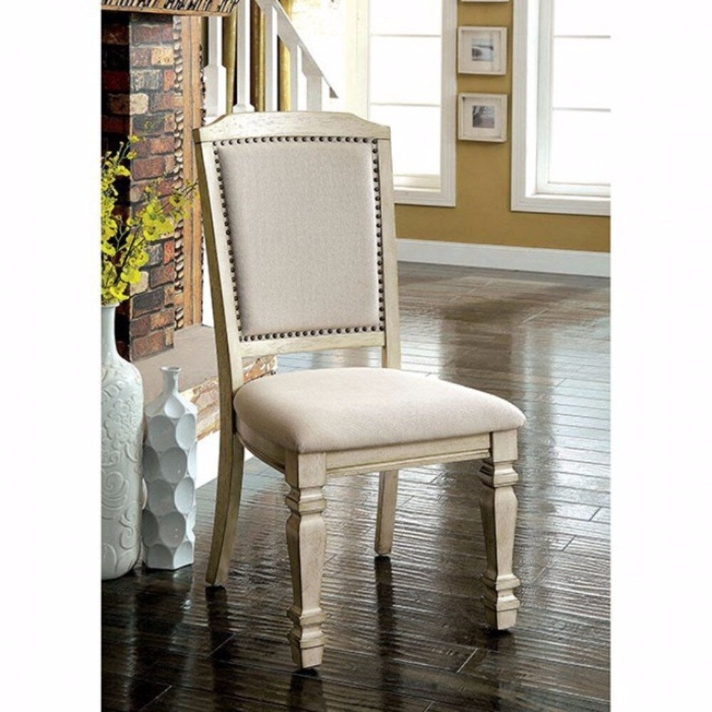 Holcroft Transitional Side Chair Antique White Set Of Two