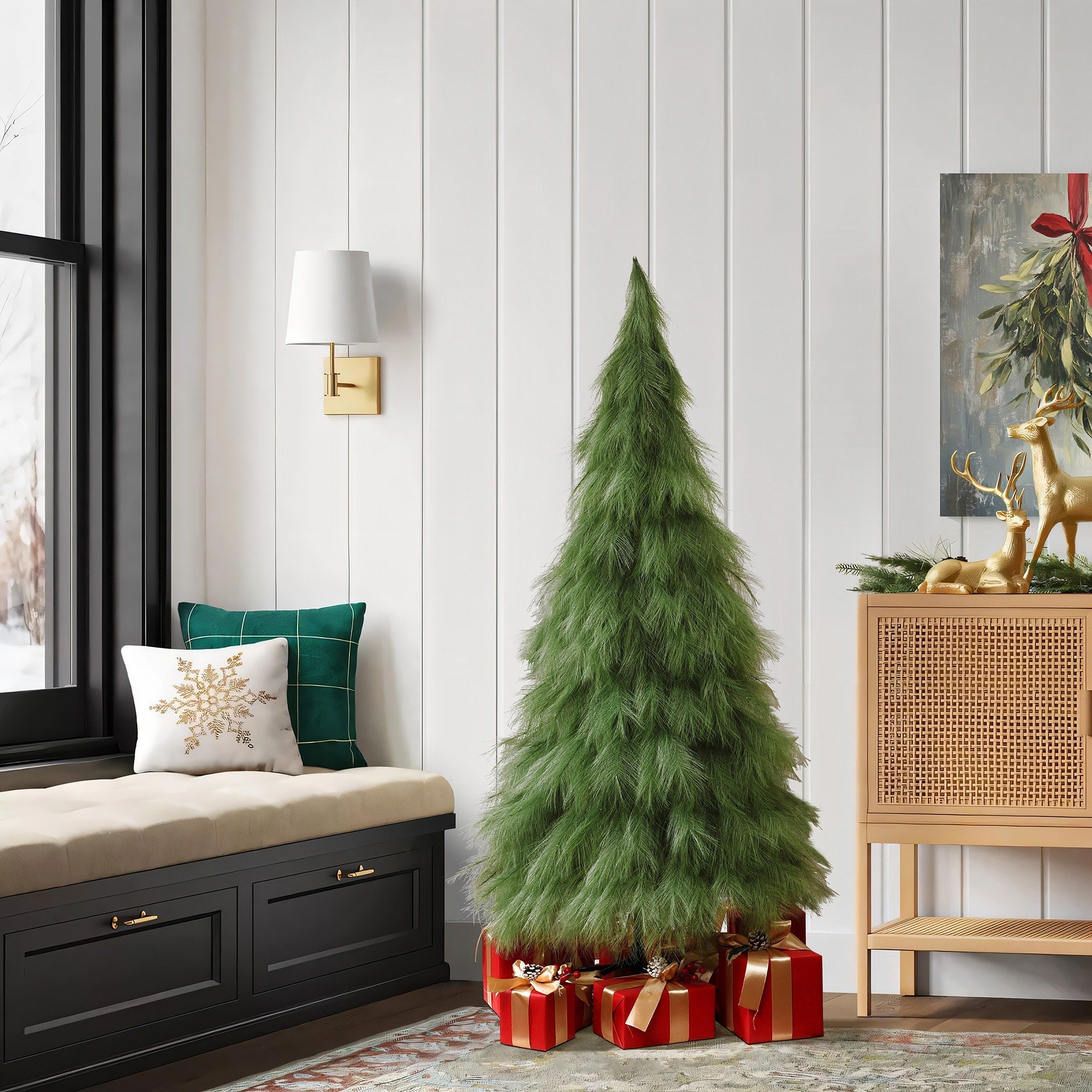 Holiday Artificial Pampas Grass Tree In Green