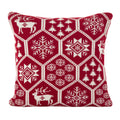 Holiday Fair Isle Design Accent Cushion Poly Filled Throw Pillow