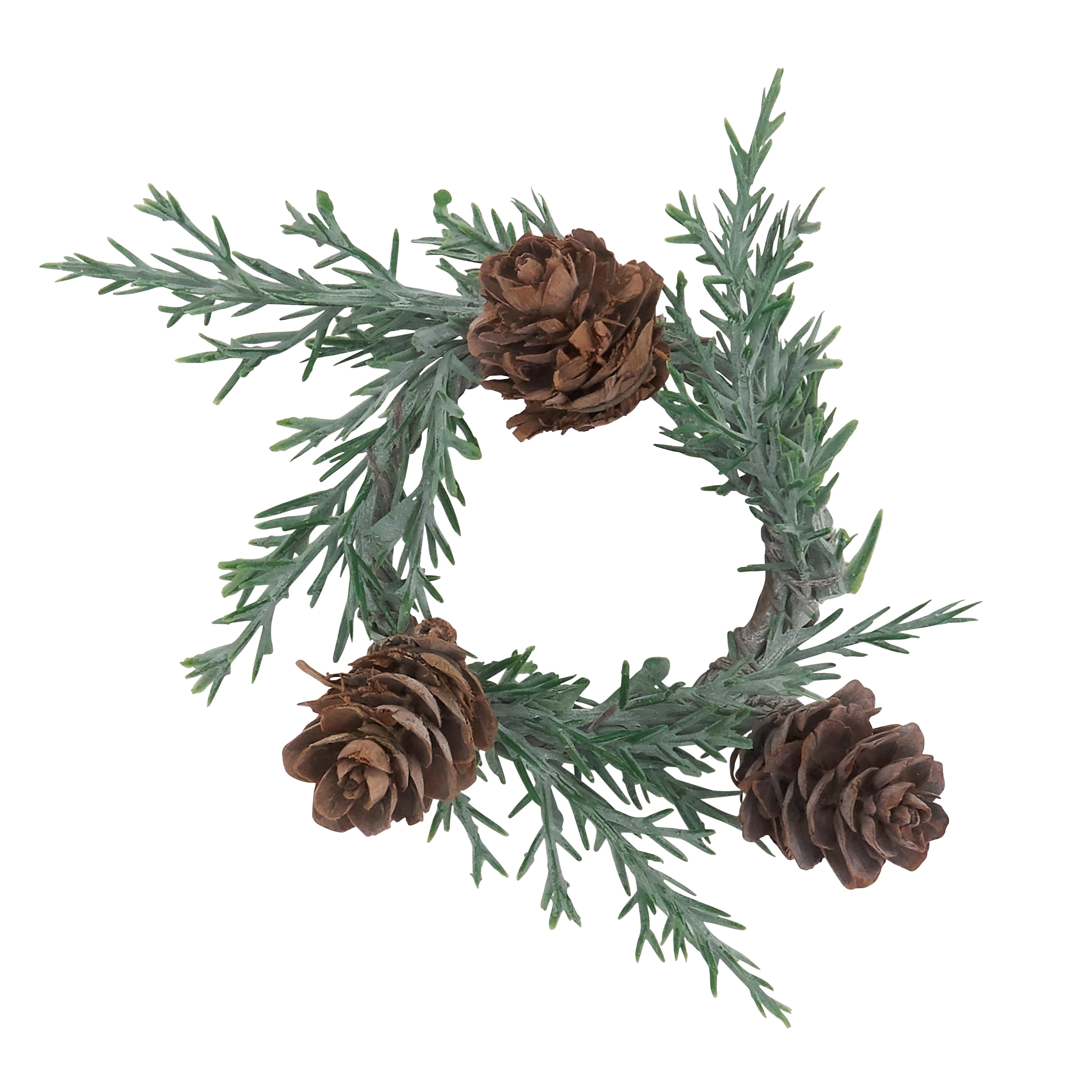 Holiday Napkin Rings With Pine Cone Design Set Of 4