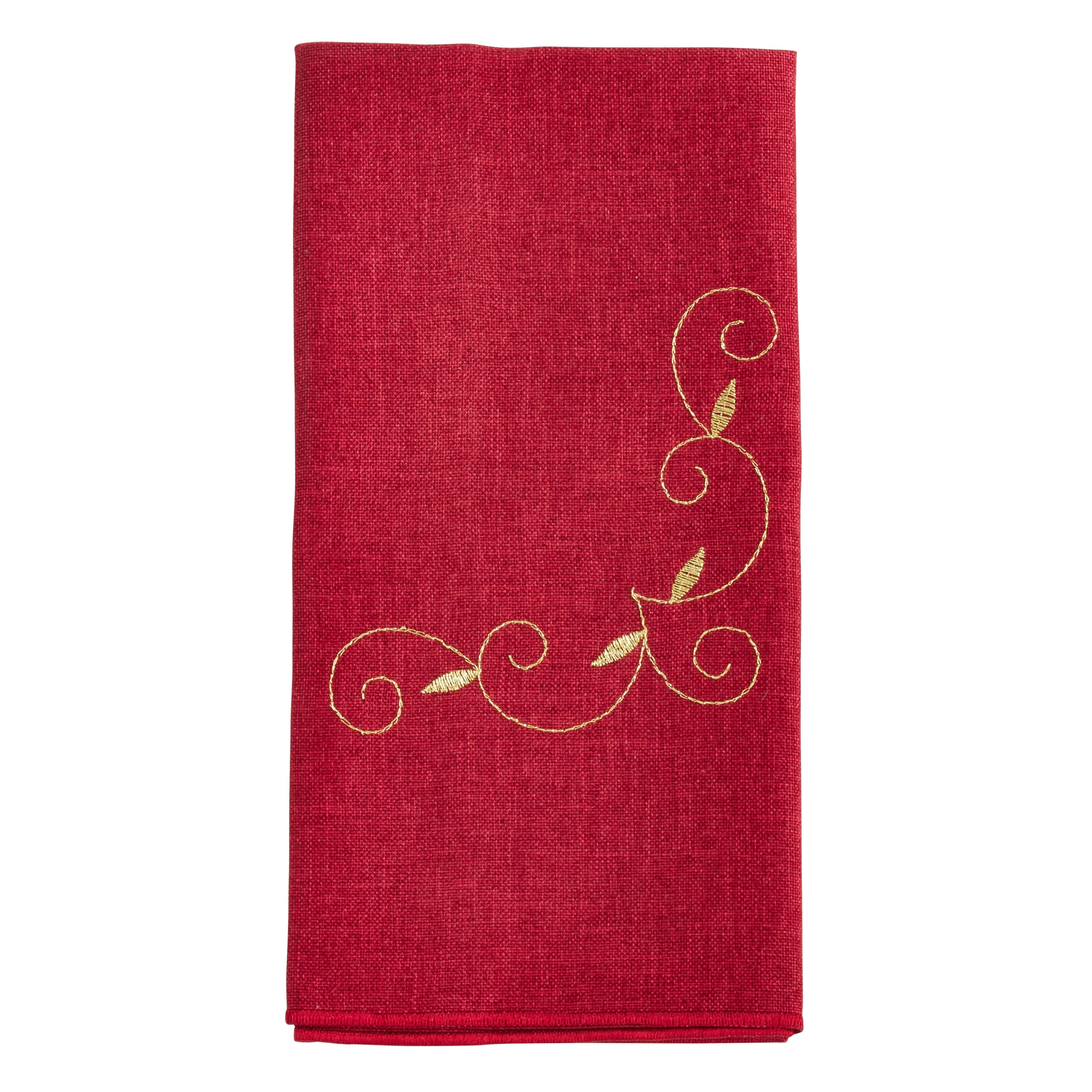 Holiday Napkins With Embroidered Design Set Of 4