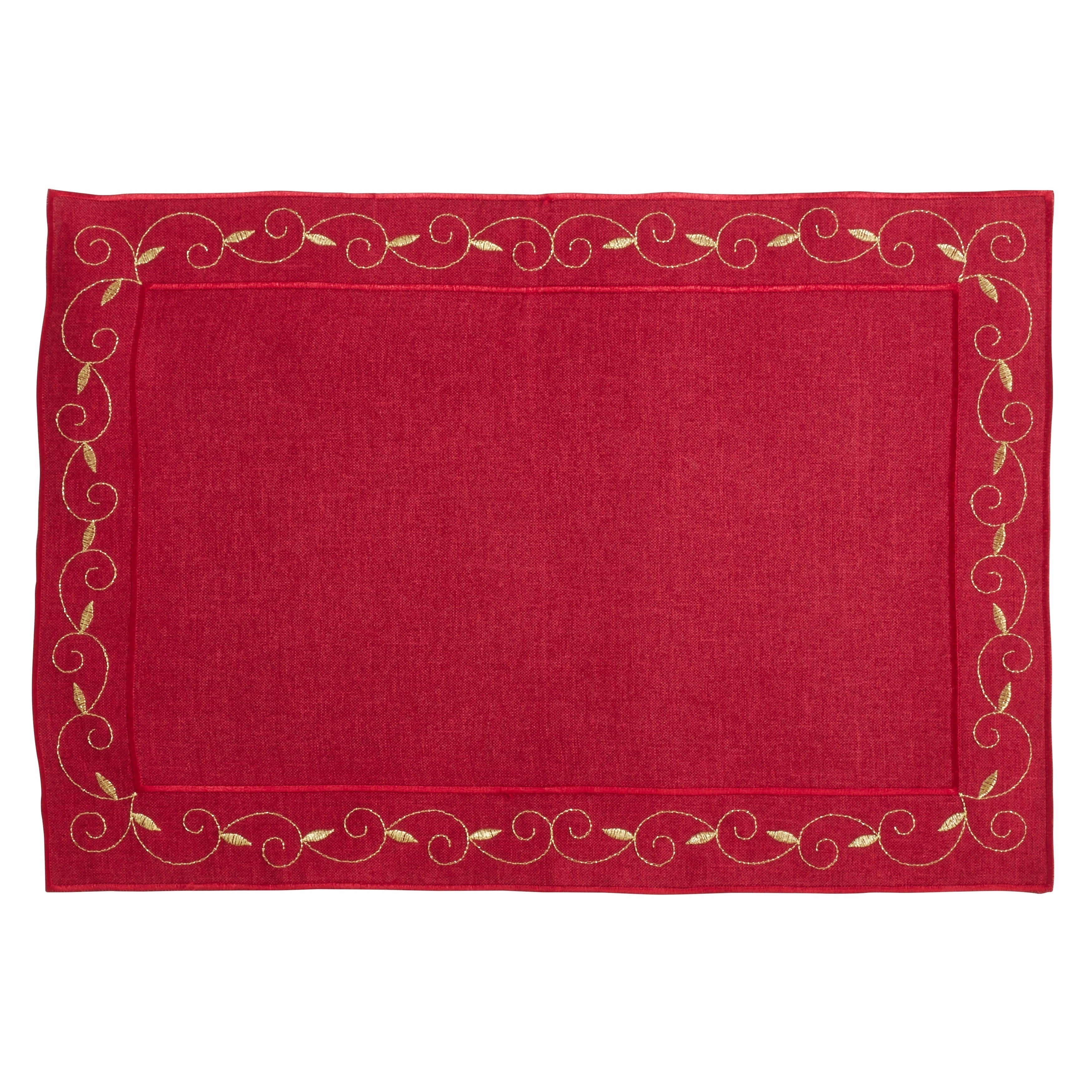 Holiday Placemats With Embroidered Design Set Of 4