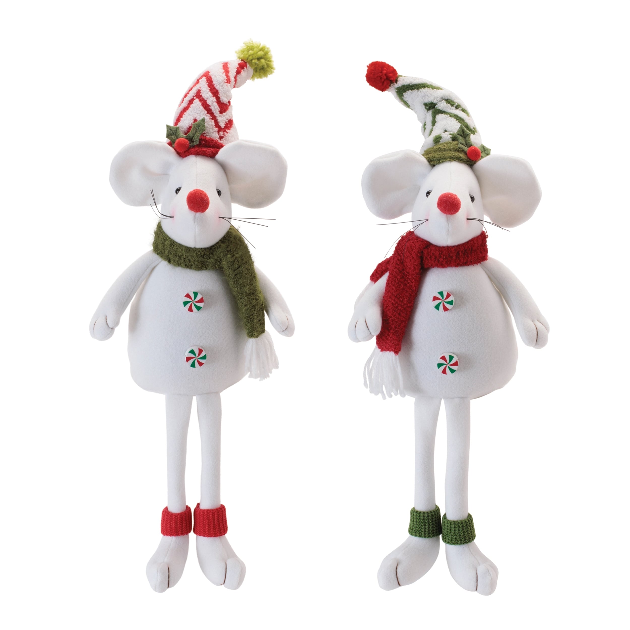 Holiday Plush Mouse Figurines Set Of 2