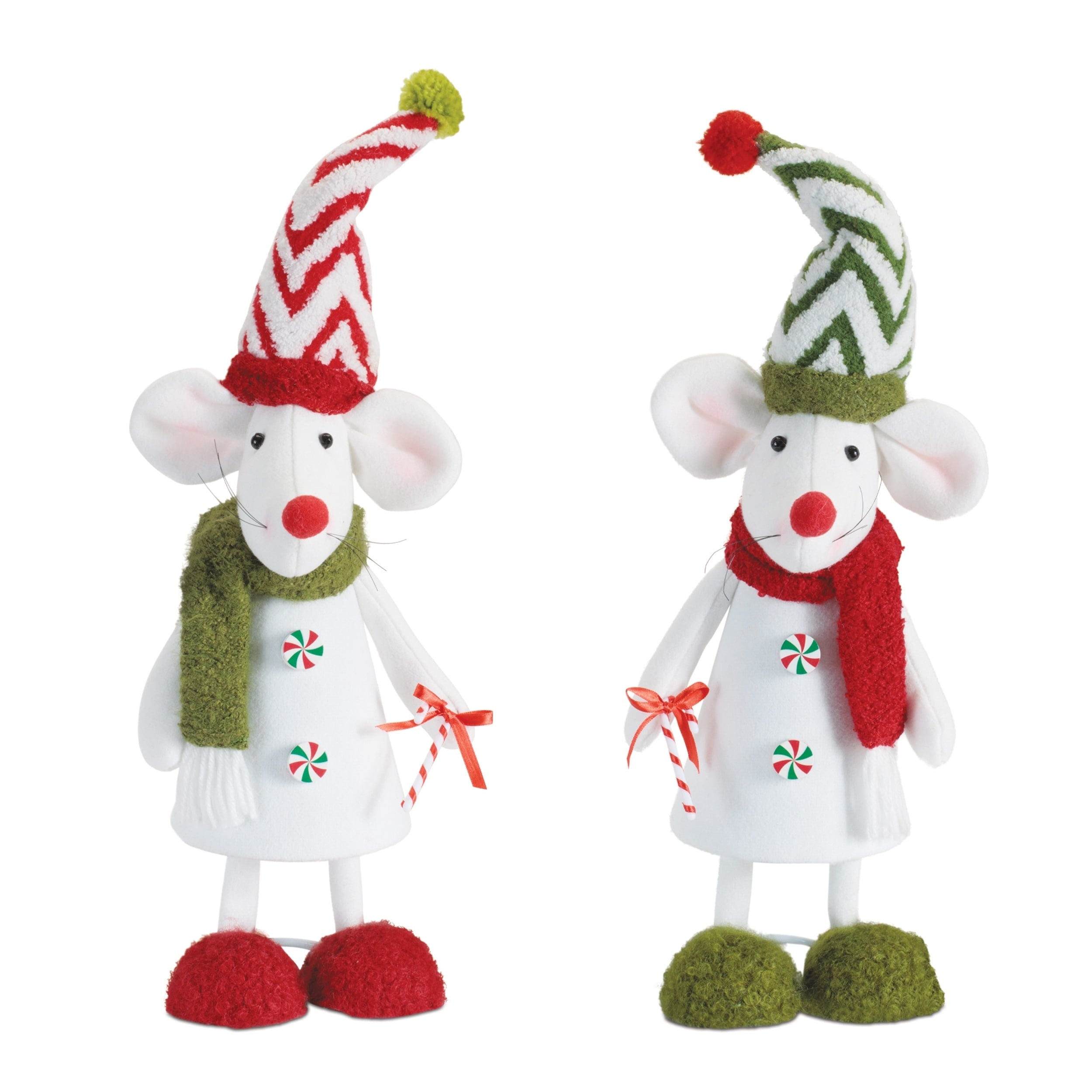 Holiday Plush Mouse Figurines Set Of 2