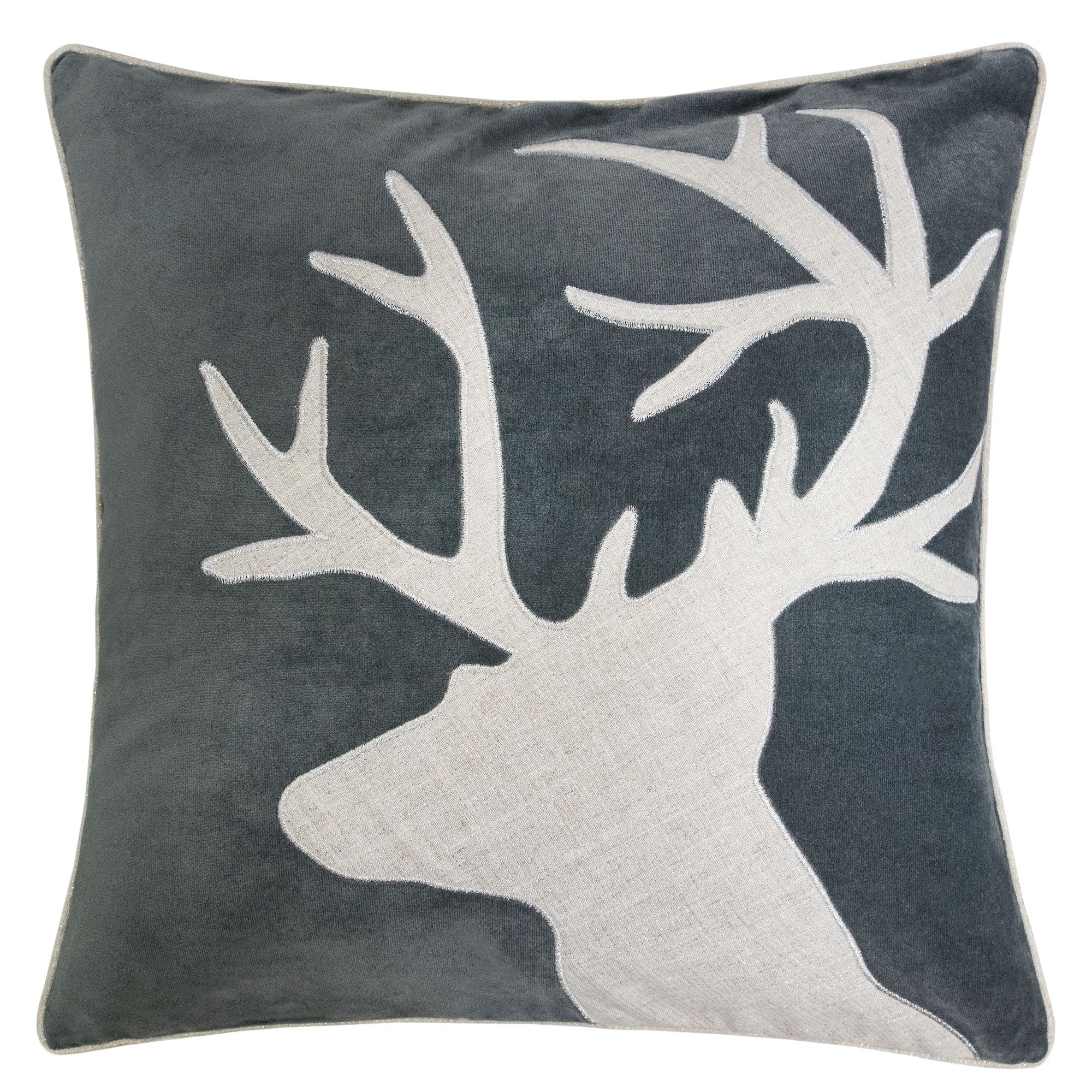 Holiday Reindeer Velvet Accent Pillow 20X20 With Insert Set Of 2