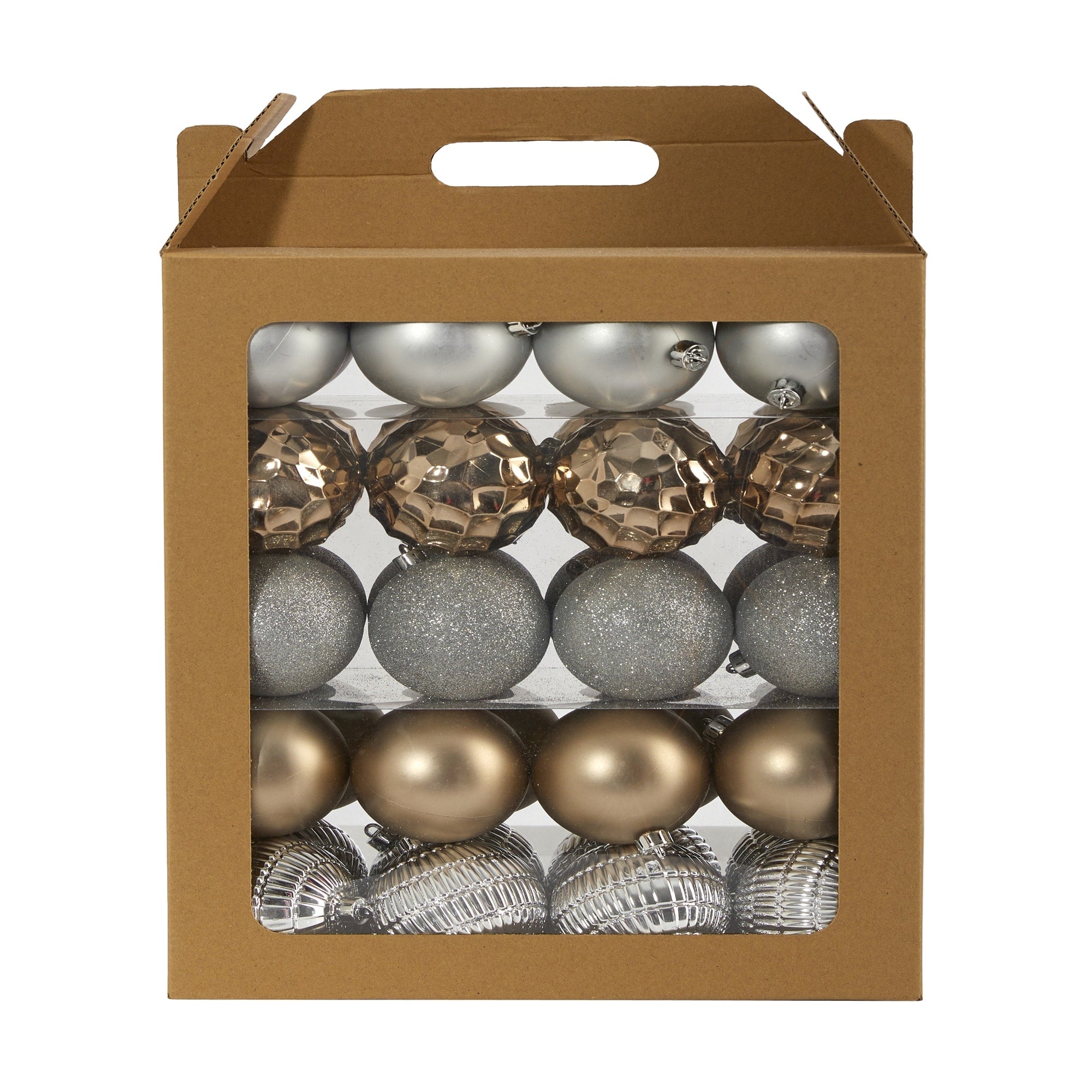 Holiday Shatterproof 40 Count Christmas Tree Ornament Box Set 80Mm