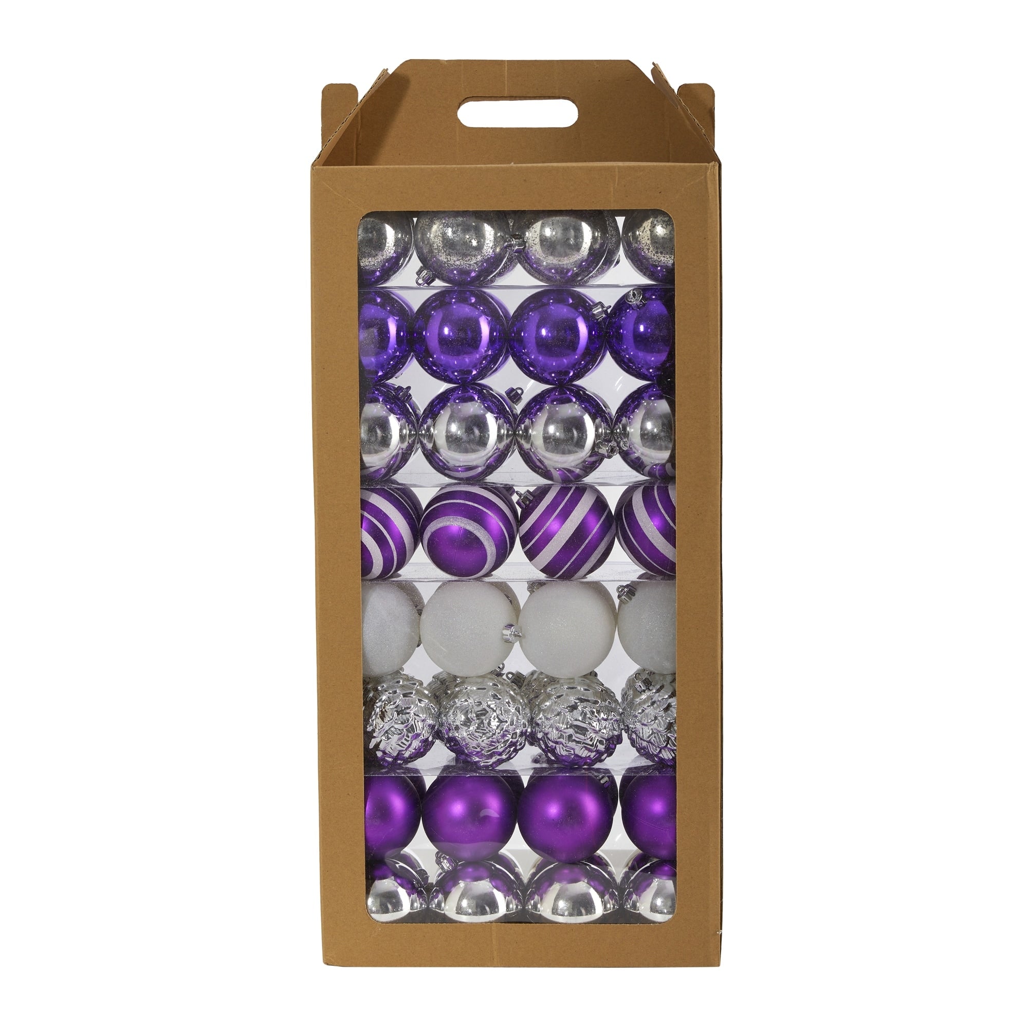 Holiday Shatterproof 64 Count Christmas Tree Ornament Set 80Mm