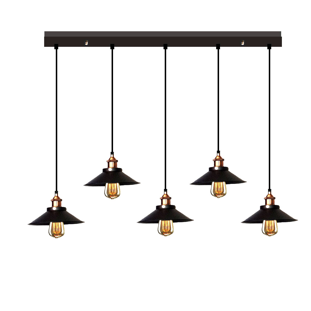 Hollie Adjustable Cord 5 Light Edison Lamp With Bulbs