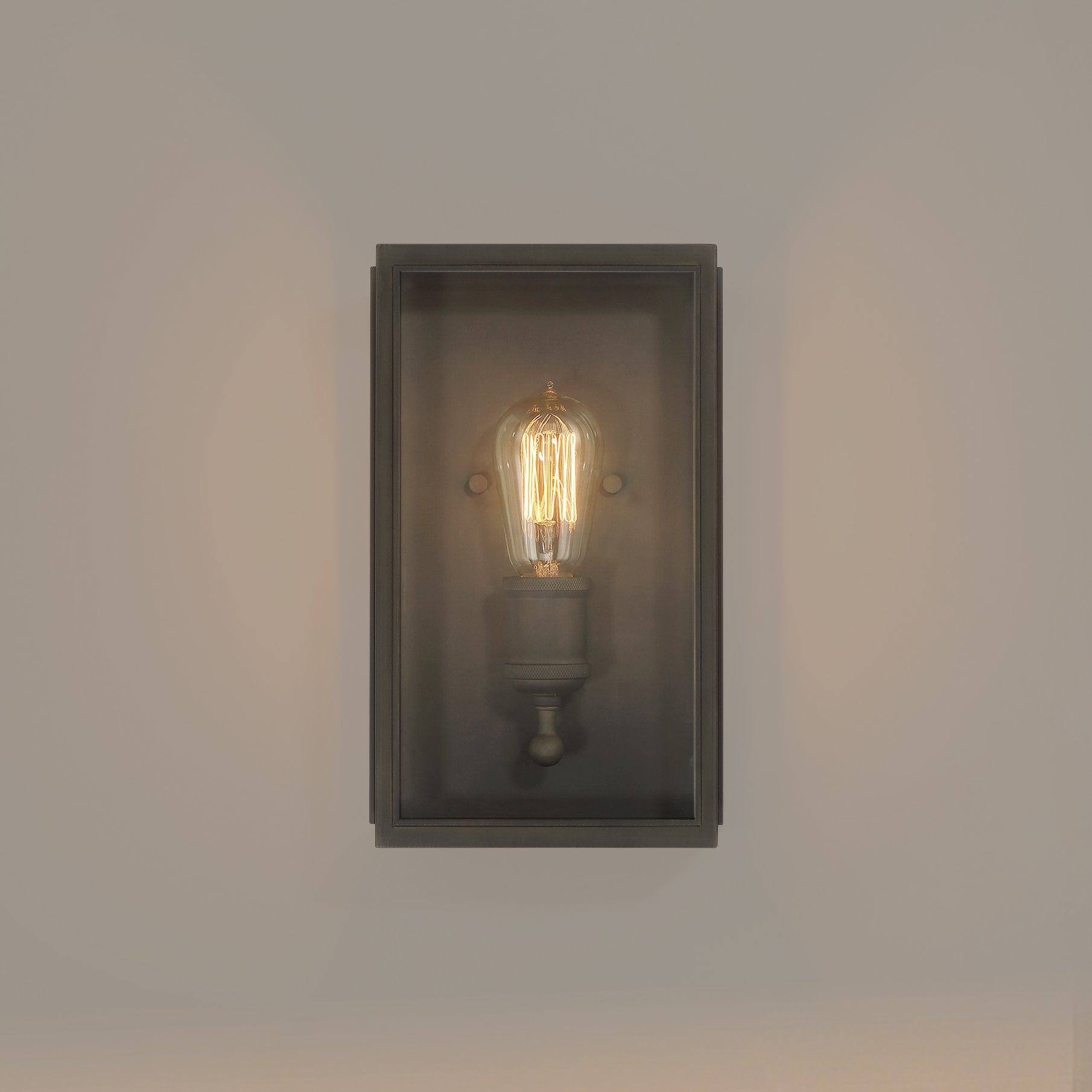 Hollis 12 Inch 1 Light Blackened Brass Exterior Wall Sconce With Clear Glass