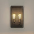 Hollis 16 Inch 2 Light Blackened Brass Exterior Wall Sconce With Clear Glass