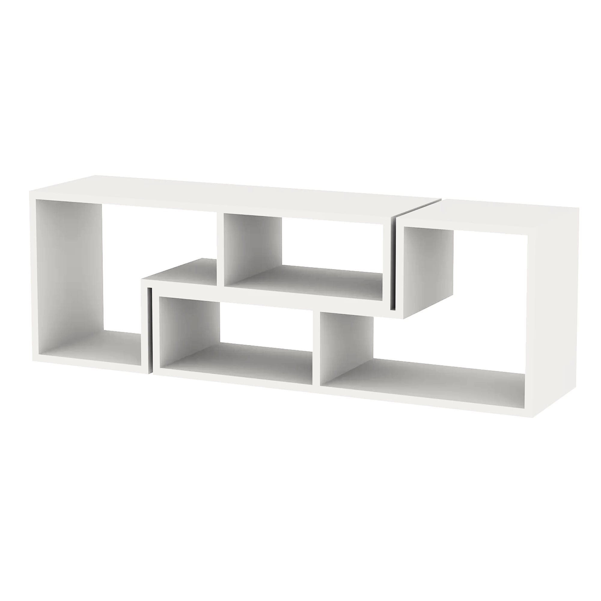 Hollow Core Tv Console And Bookcase Combination White