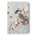 Holly Berries And Chickadee Gallery Wrapped Canvas