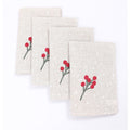Holly Berry Branch Crewel Embroidered Christmas Napkins 20 By 20 Inch Set Of 4