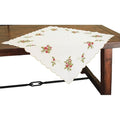 Holly Berry Embroidered Collection Table Topper 34 By 34 Inch
