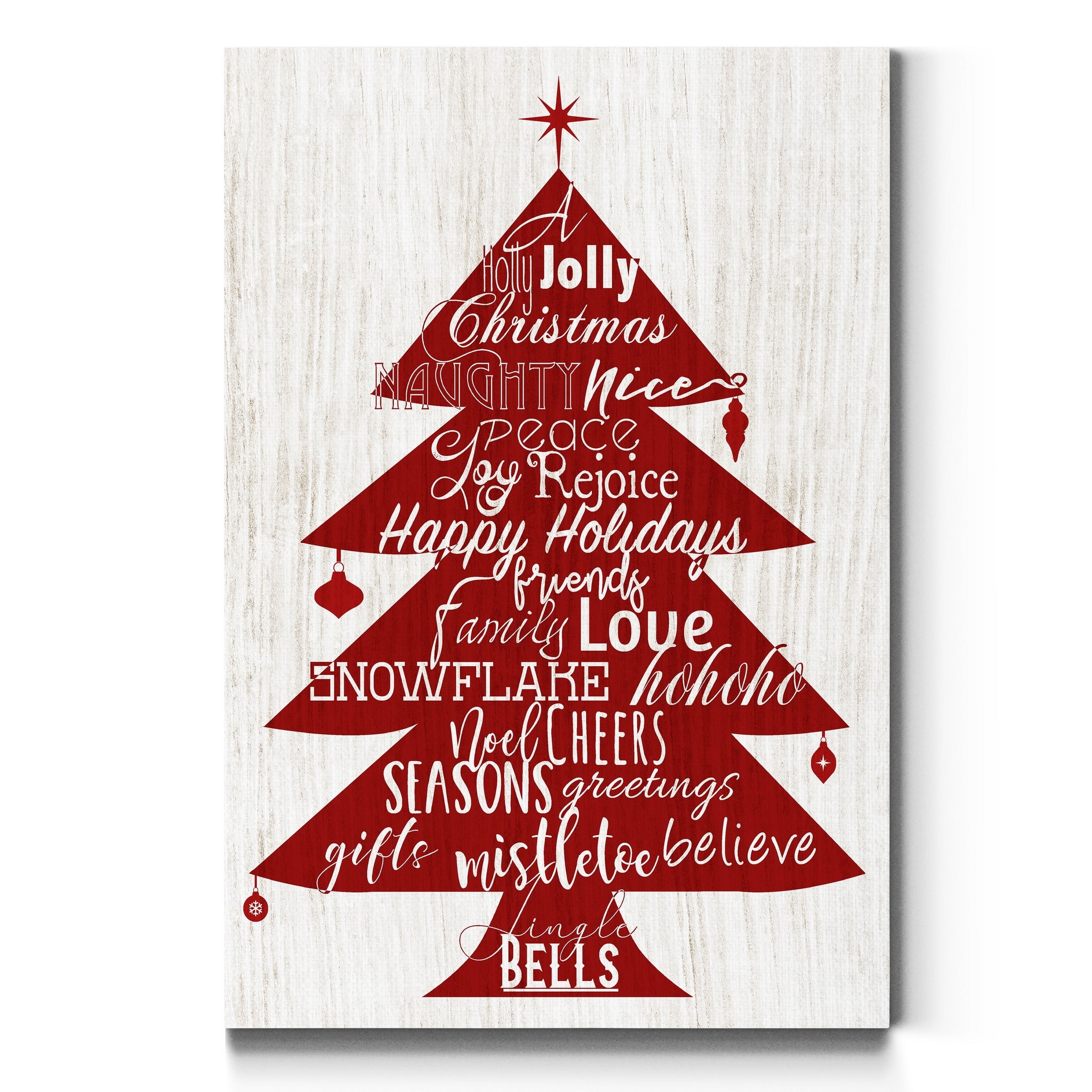 Holly Jolly Christmas Tree Gallery Wrapped Canvas