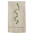 Holly Leaves Embroidered And Hemstitched Guest Towels Set Of 4