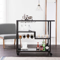 Holly Martin Zephs Bar Cart Black W Smoked Mirror