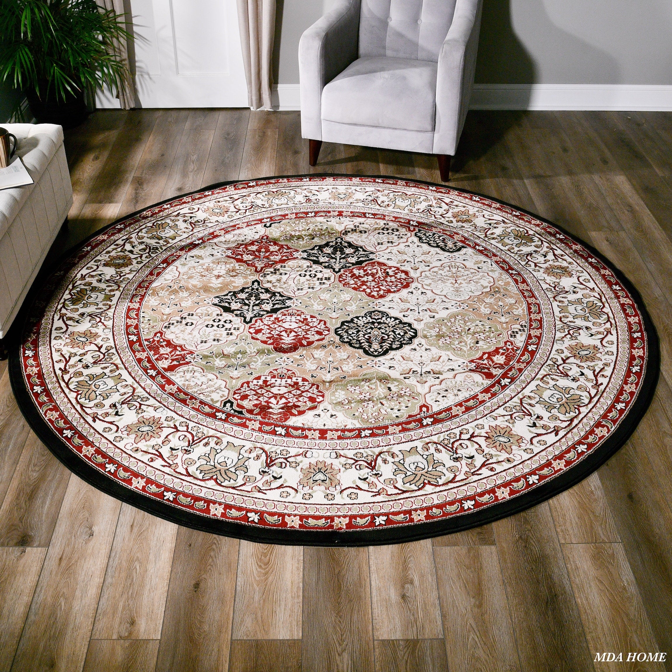 Hollywood Collection Black Multi Area Rug