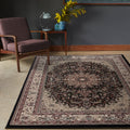 Hollywood Collection Ivory Burgundy Area Rug