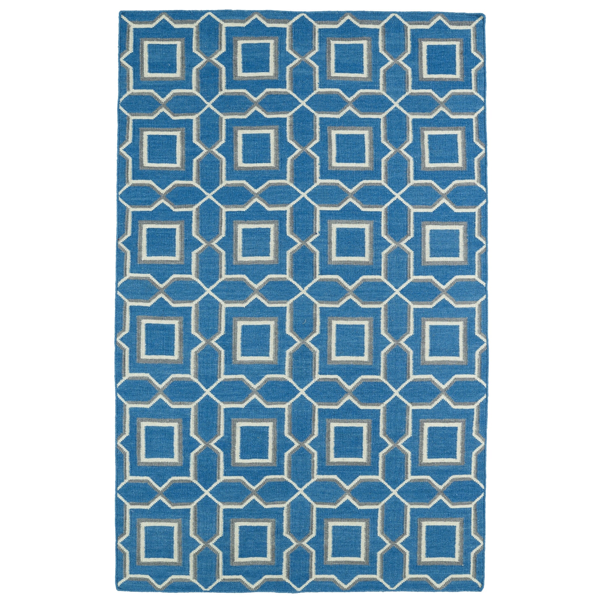 Hollywood Teal Geo Flatweave Rug 8 X 10