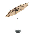 9Ft Patio Umbrella W Round Plastic Free Standing Umbrella Base Black