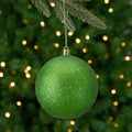 Xmas Green Holographic Glitter Shatterproof Christmas Ball Ornament 4 100Mm