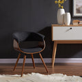 Holt Mid Century Modern Fabric And Bent Wood Accent Chair