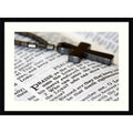 Holy Bible And Rosary Psalms By Paris France Wood Framed Wall Art Print