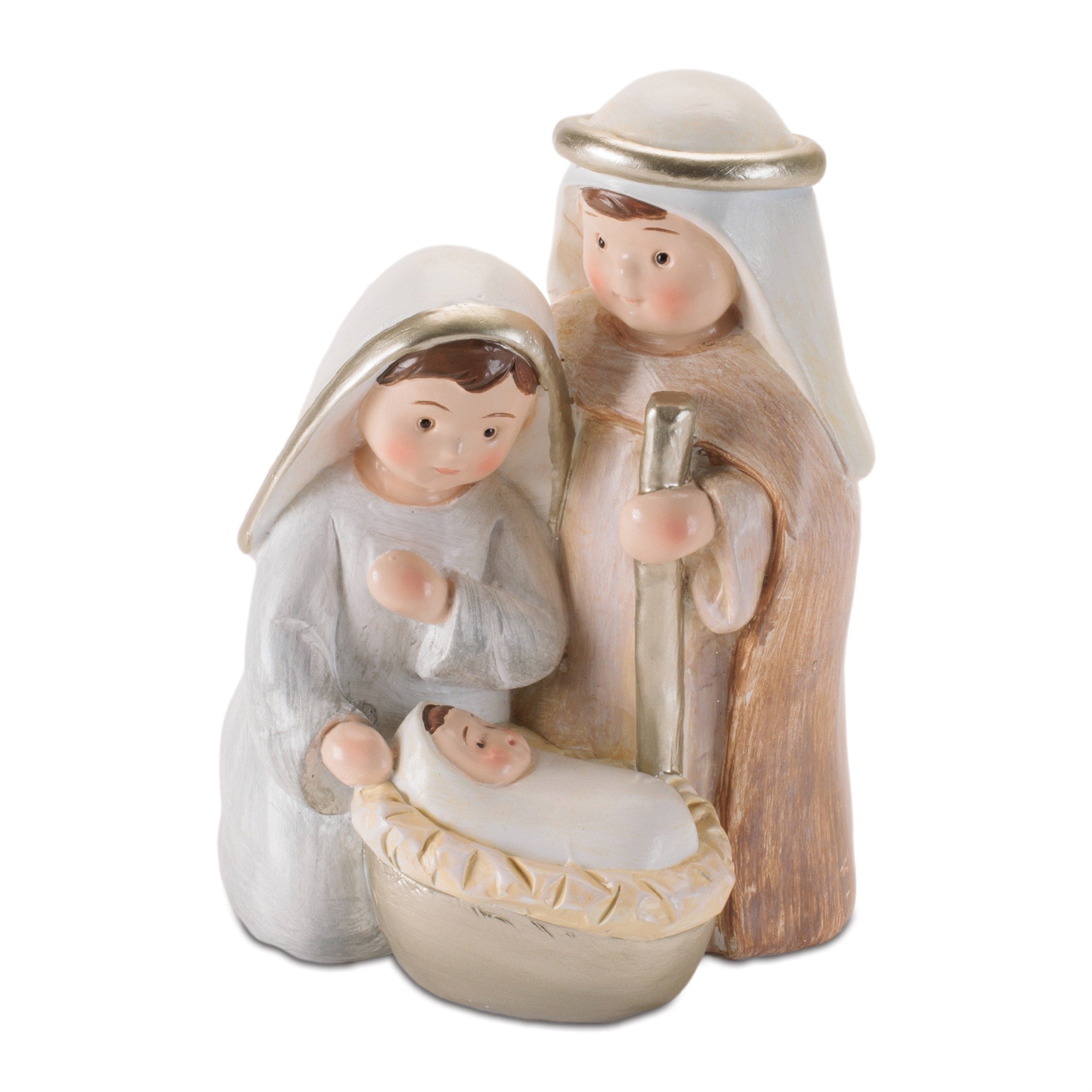 Holy Family Nativity Figurines In Neutral Tones Set Of 4