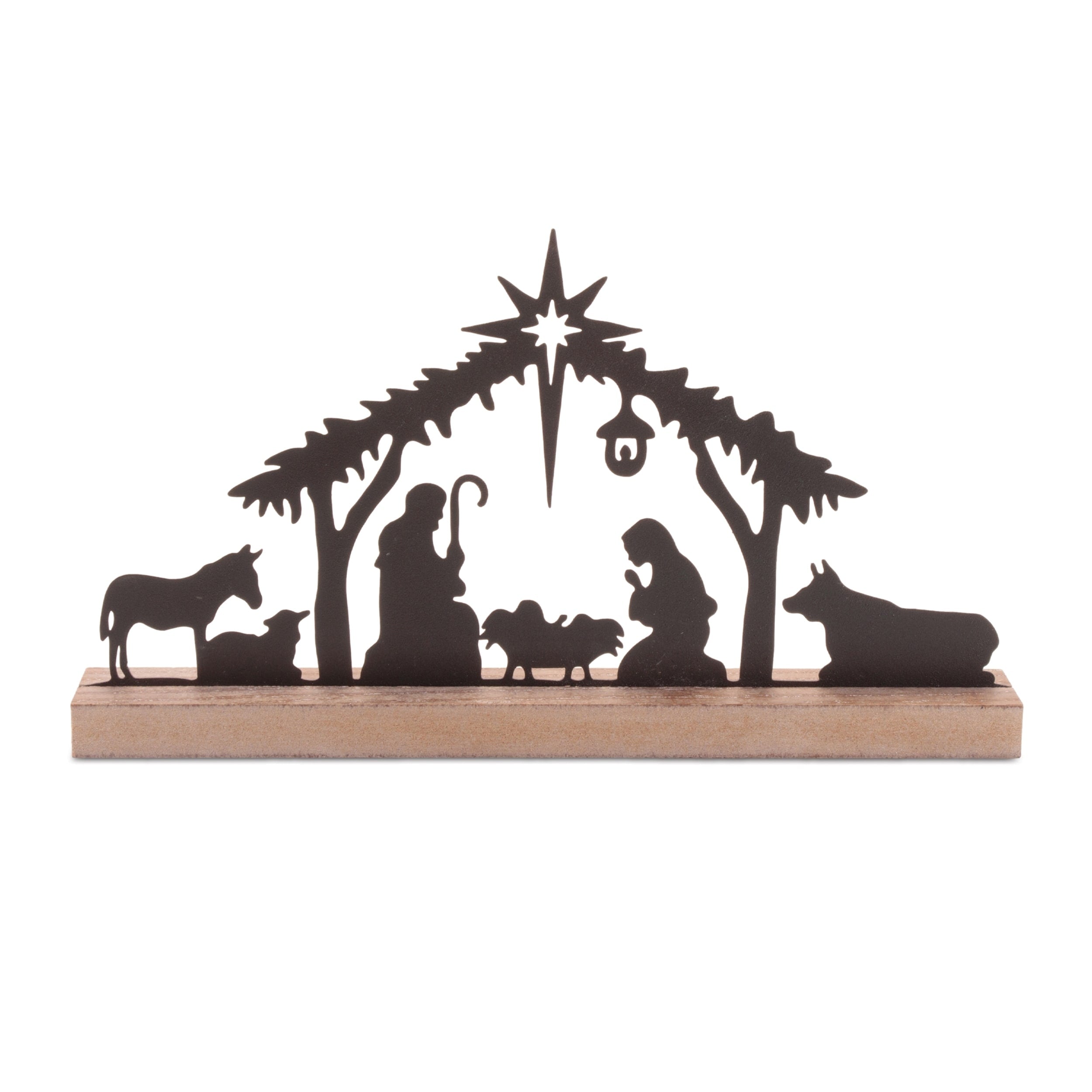 Holy Family Nativity With Animals Silhouette D Cor