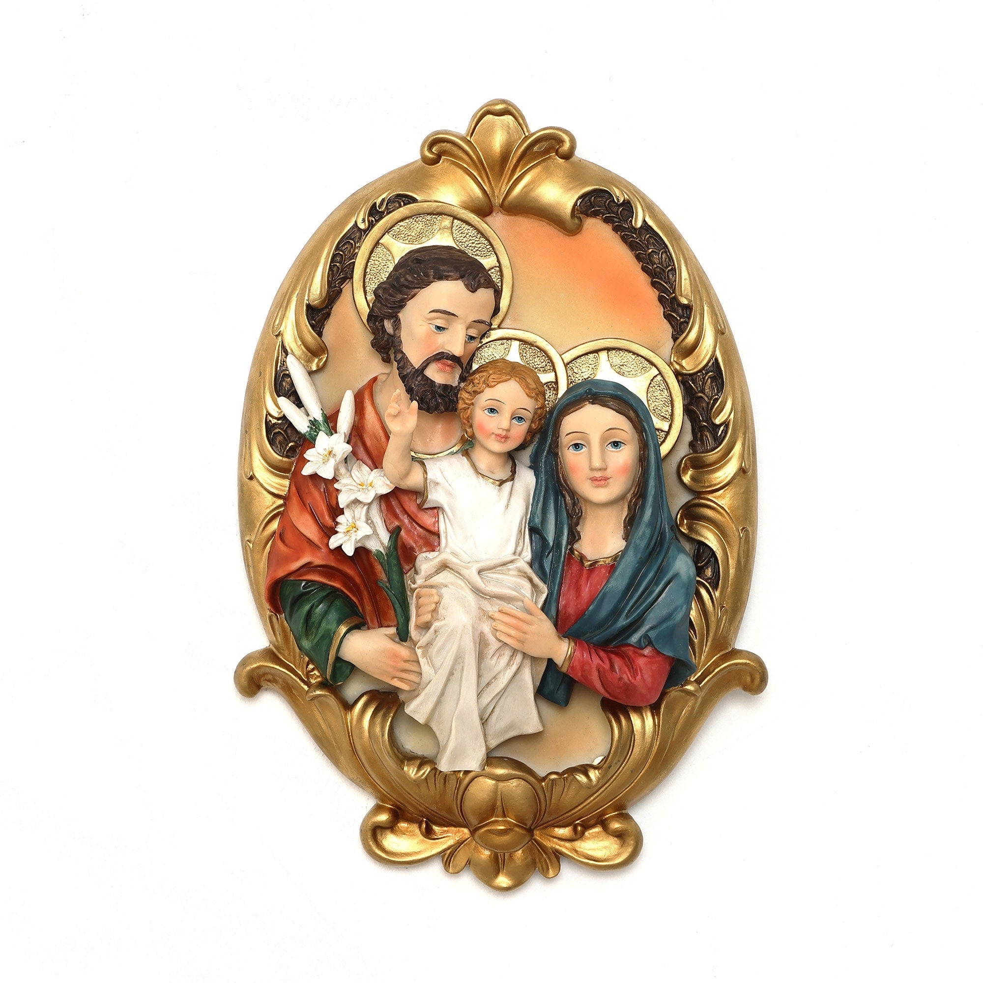 Holy Family Plaque Religious Decor Features Joseph Mary Baby Jesus