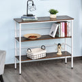Homcom 3 Tier Industrial Style Storage Metal Wooden Shelf With A Robust Multi Functional Design Adjustable Feet