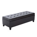 Homcom 51 Pu Leather Tufted Storage Ottoman Bench