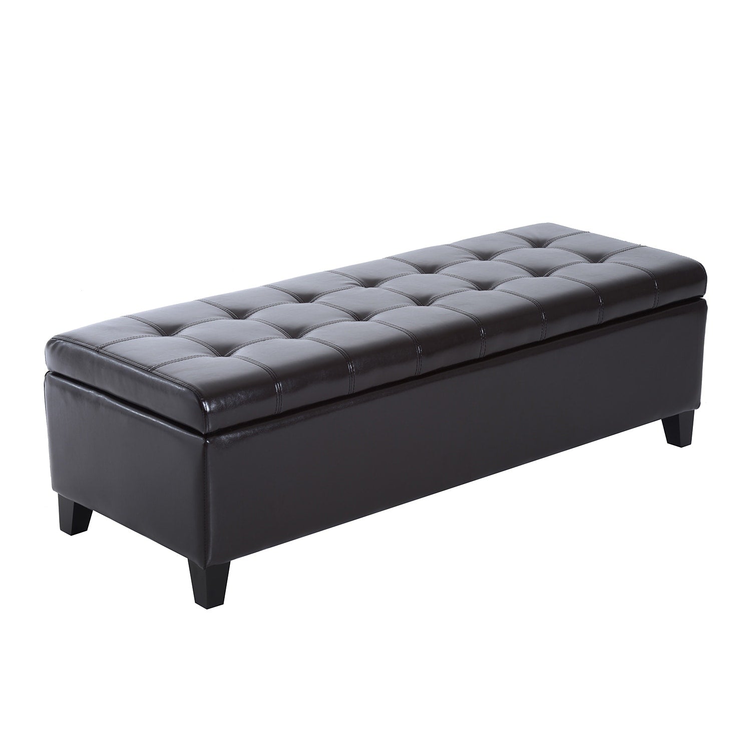 Homcom 51 Pu Leather Tufted Storage Ottoman Bench