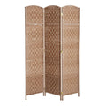 Homcom 6 Tall Wicker Weave Three Panel Room Divider Privacy Screen Natural Blonde Wood