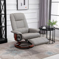 Homcom Faux Leather Adjustable Manual Traditional Swivel Base Recliner Chair With Footrest