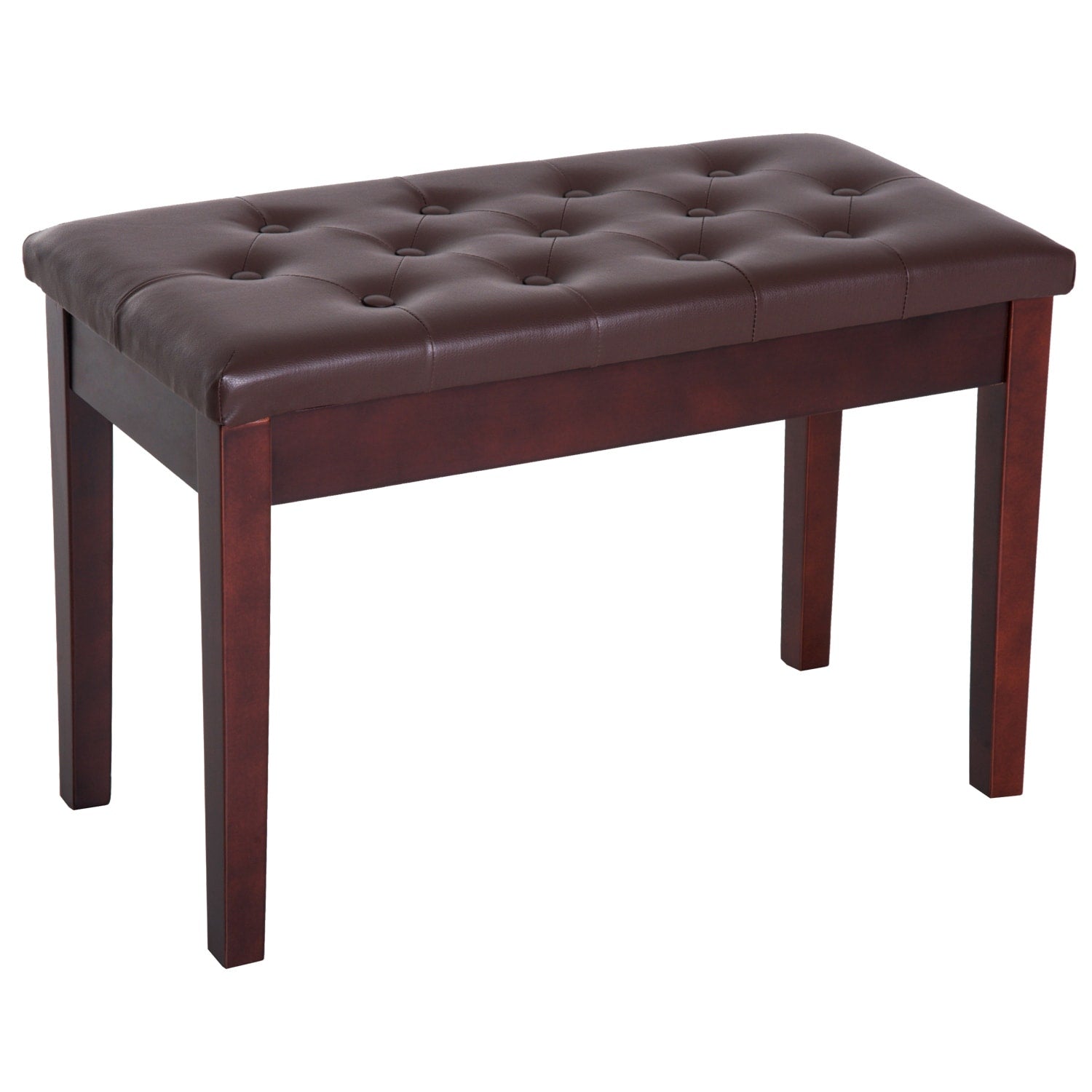 Homcom Faux Leather Padded Double Duet Piano Bench W Music Storage