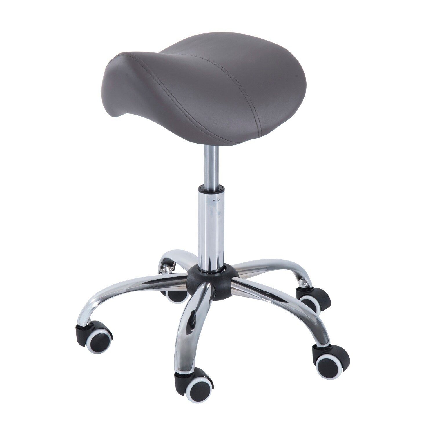 Homcom Hydraulic Adjustable Rolling Massage Salon Spa Stool Saddle Chair Grey